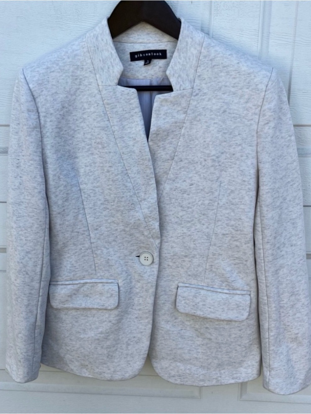 Gibsonlook Gray Single Notch Single-Button Blazer, lined